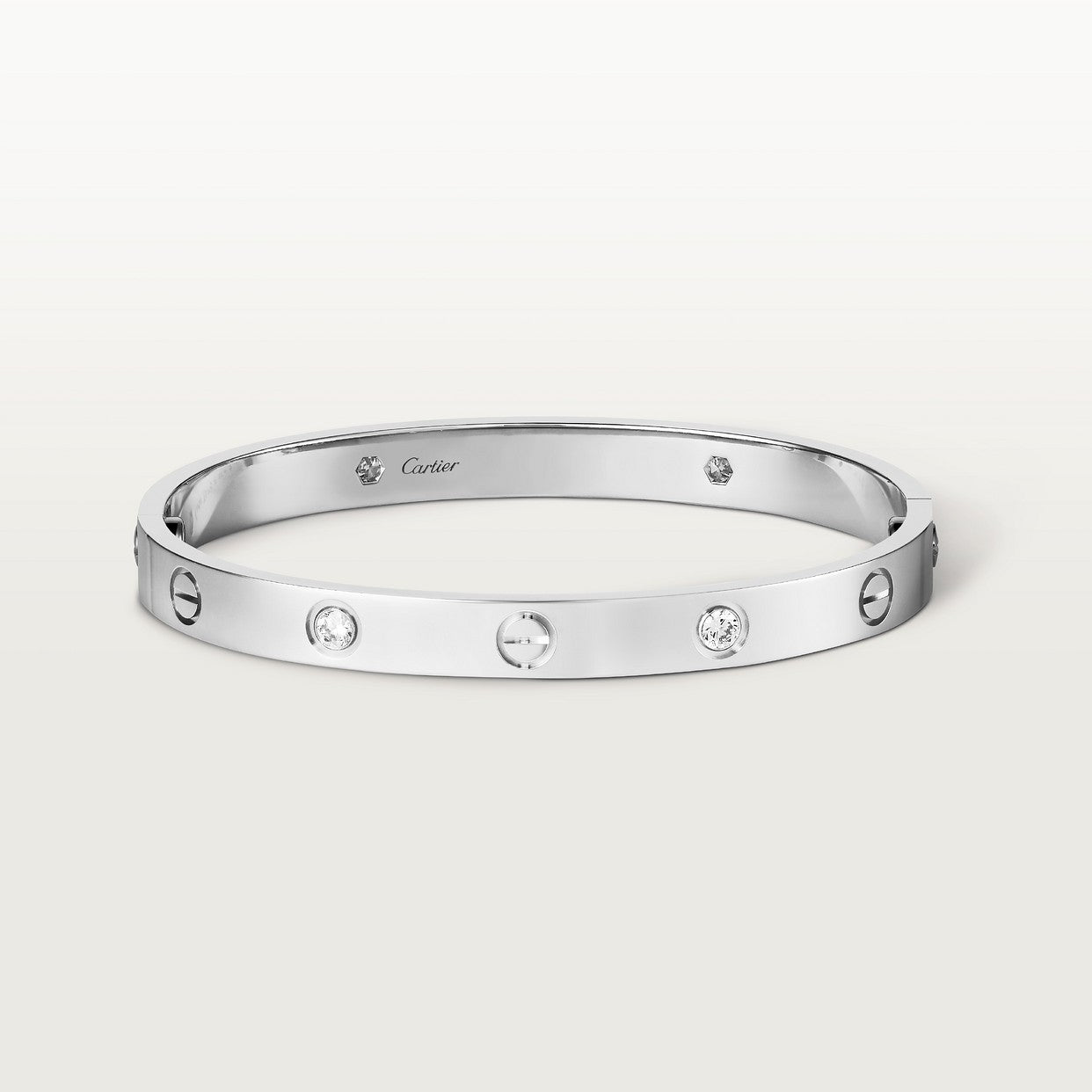 BRACELET CARTIER LOVE WHITE GOLD 4 DIAMONDS