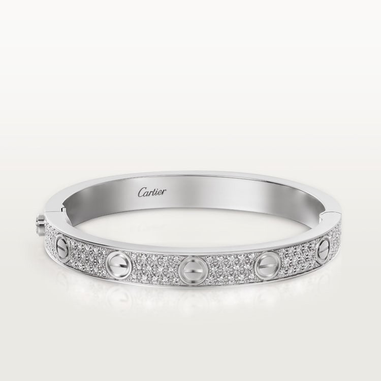 BRACELET CARTIER LOVE MODÉLE CLASSIQUE PAVÉ WHITE GOLD