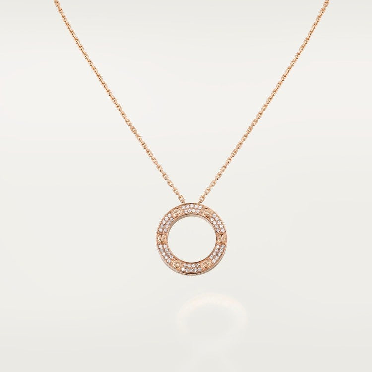 COLLIER CARTIER PENDENTIF LOVE PAVÉ ROSE GOLD