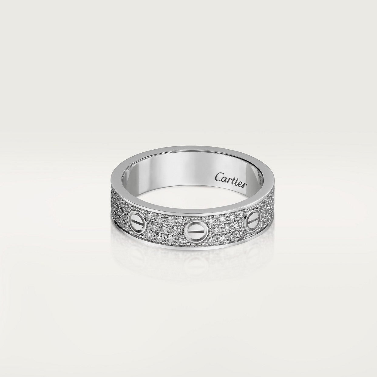 BAGUE CARTIER LOVE PAVÉE WHITE GOLD