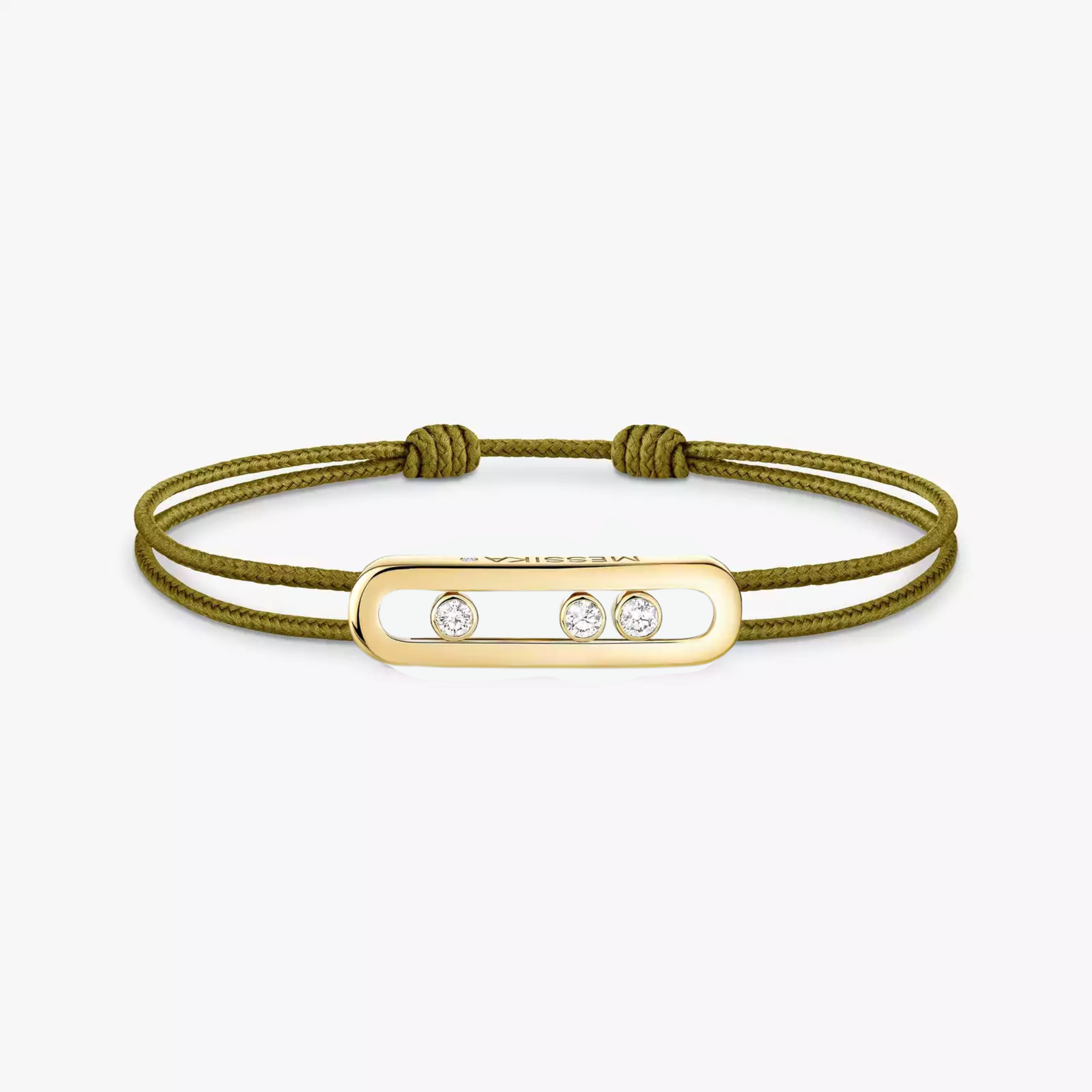 BRACELET MESSIKA CORDE VERT KAKI GOLD