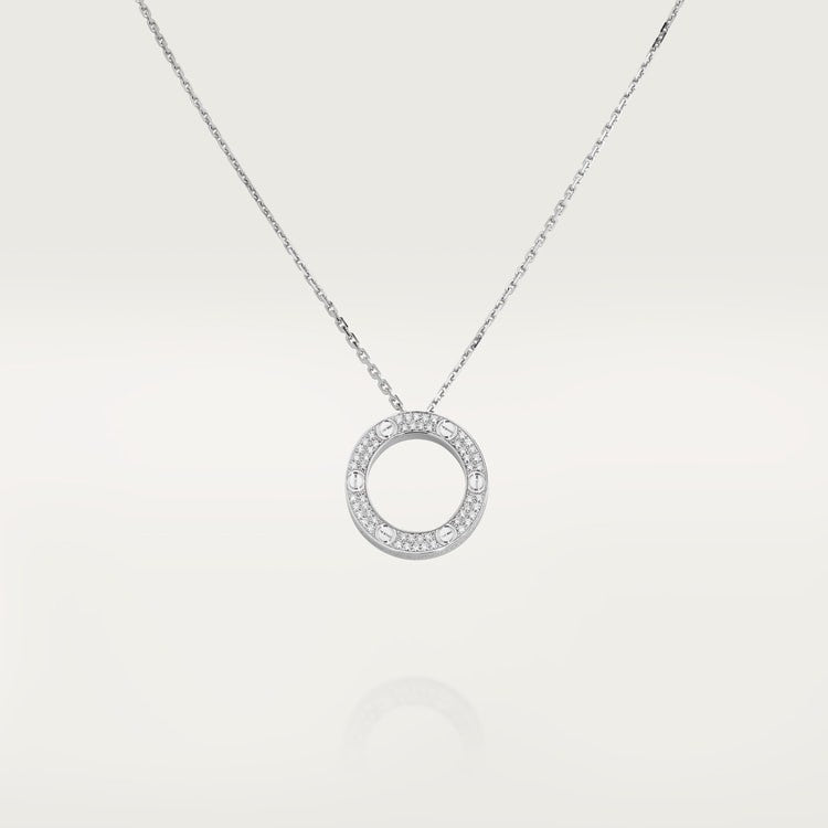 COLLIER CARTIER PENDENTIF LOVE PAVÉ WHITE GOLD
