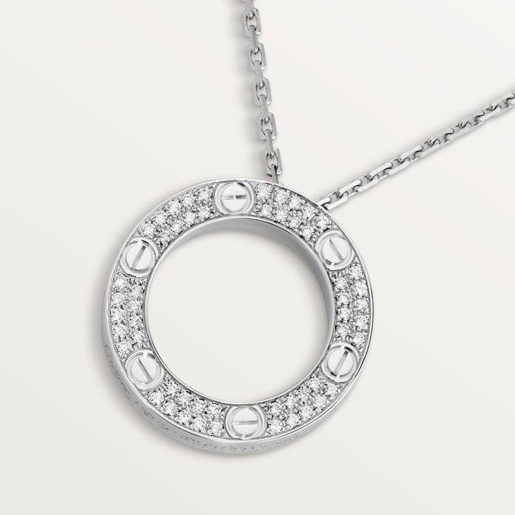 COLLIER CARTIER PENDENTIF LOVE PAVÉ WHITE GOLD