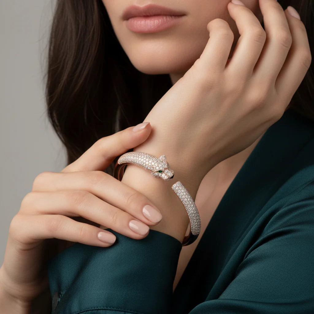 BRACELET PANTHÈRE PETIT MODÈLE PAVÉ (Copie)