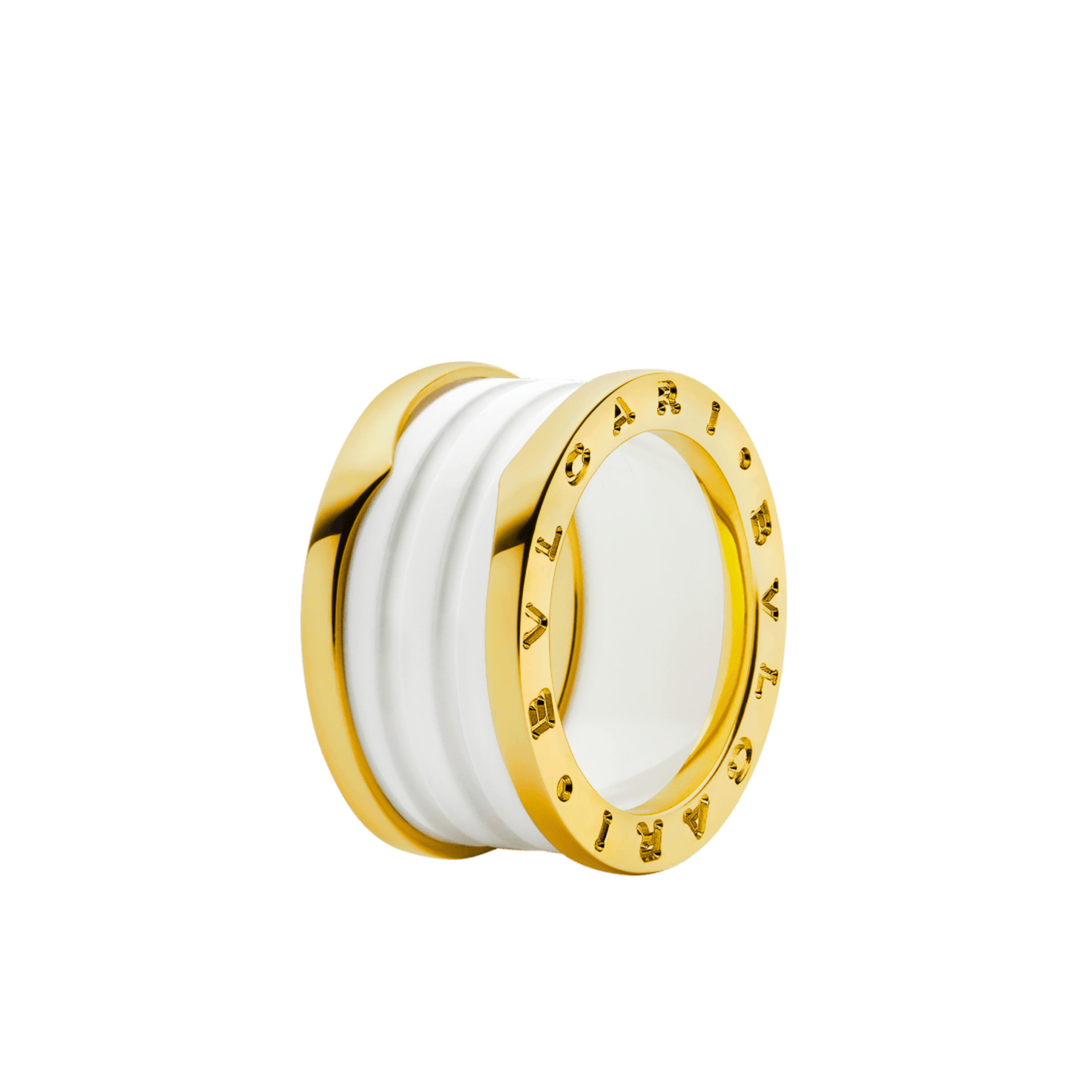 BAGUE BVLGARI B.ZERO1 CERAMIC BLANC GOLD