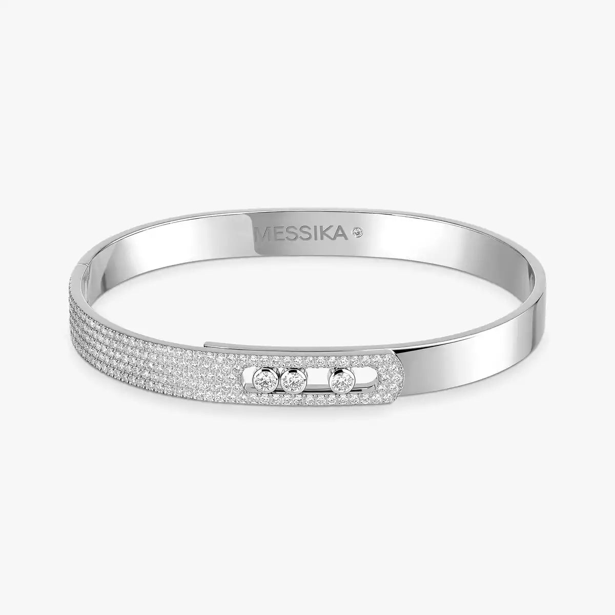 BRACELET MESSIKA BANGLE MOVE NOA SEMI PAVÉ WHITE GOLD