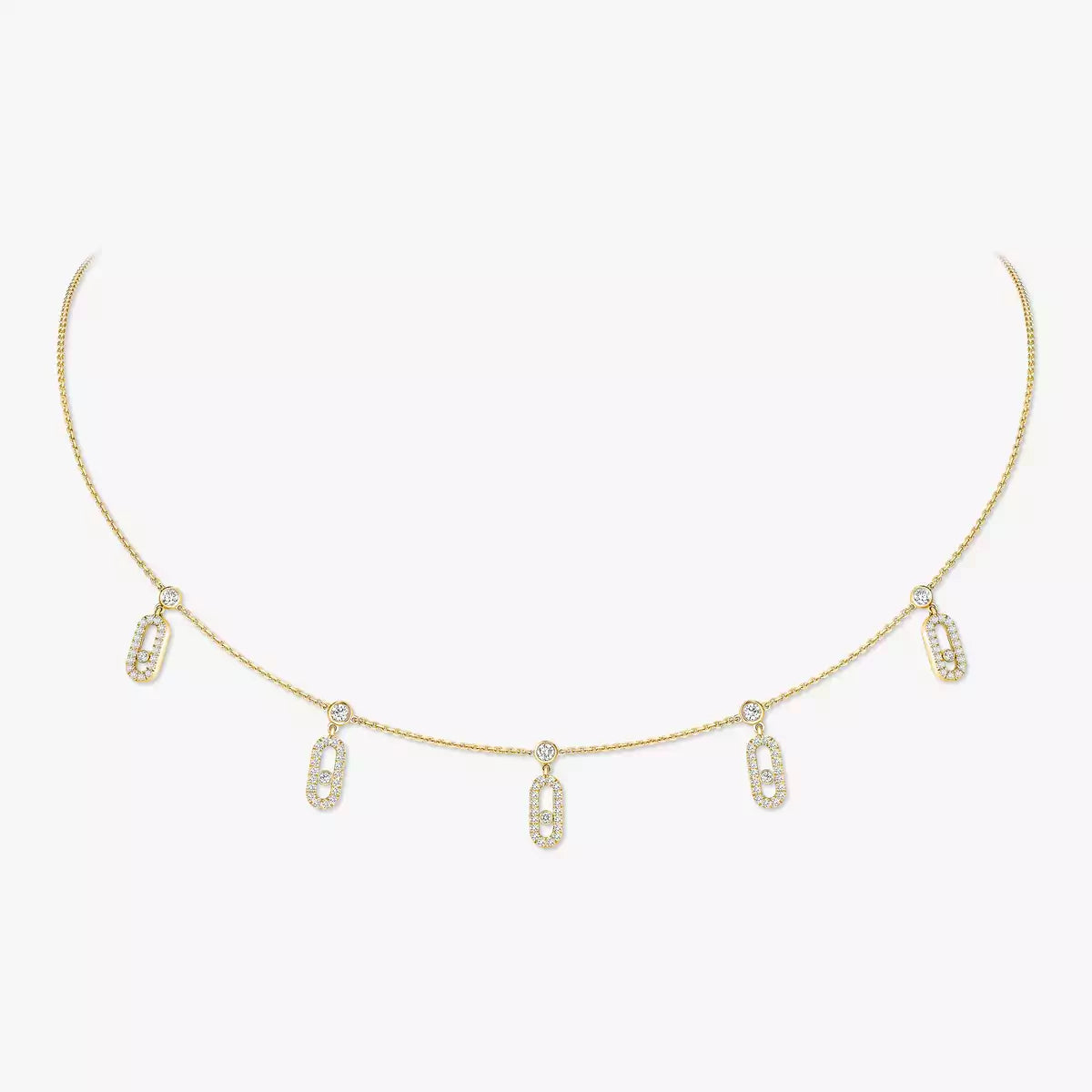 COLLIER MESSIKA CHOKER MOVE UNO PAMPILLE PAVE GOLD