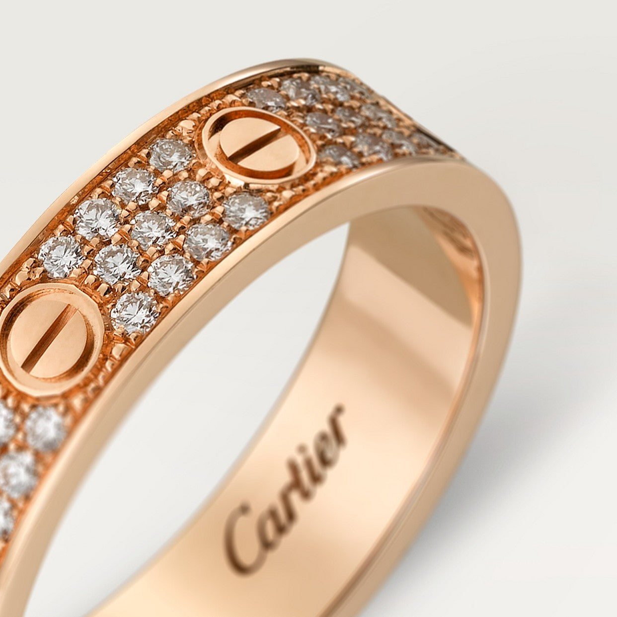BAGUE CARTIER LOVE PAVÉE ROSE GOLD
