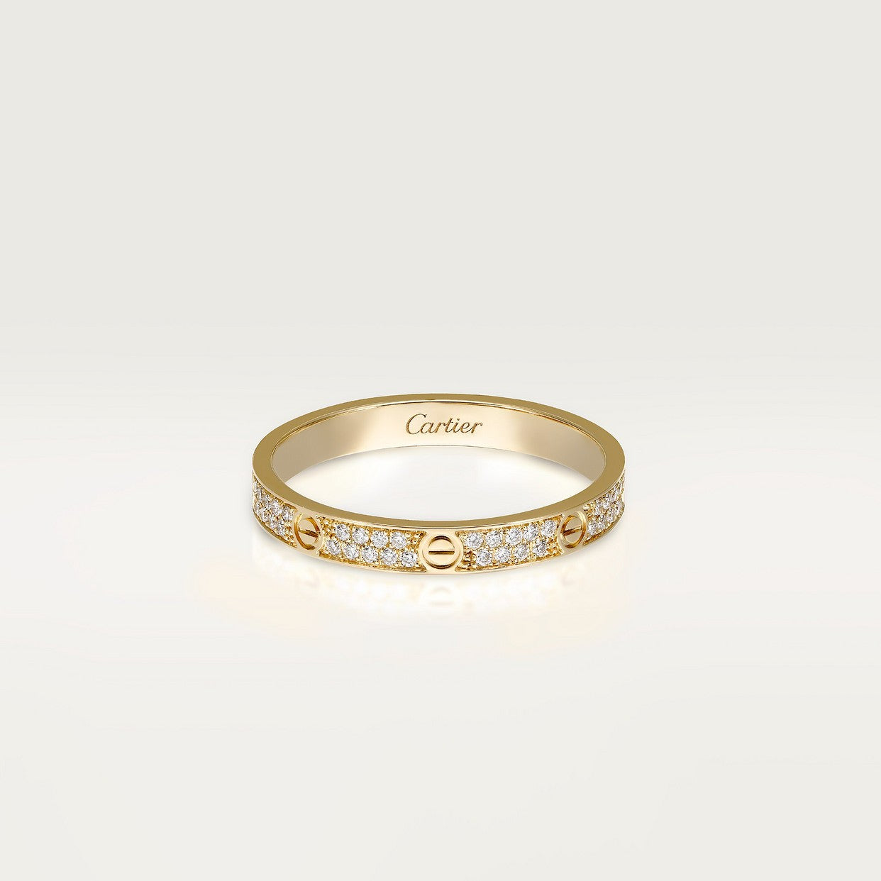 BAGUE CARTIER PETIT MODÈLE PAVÉ GOLD