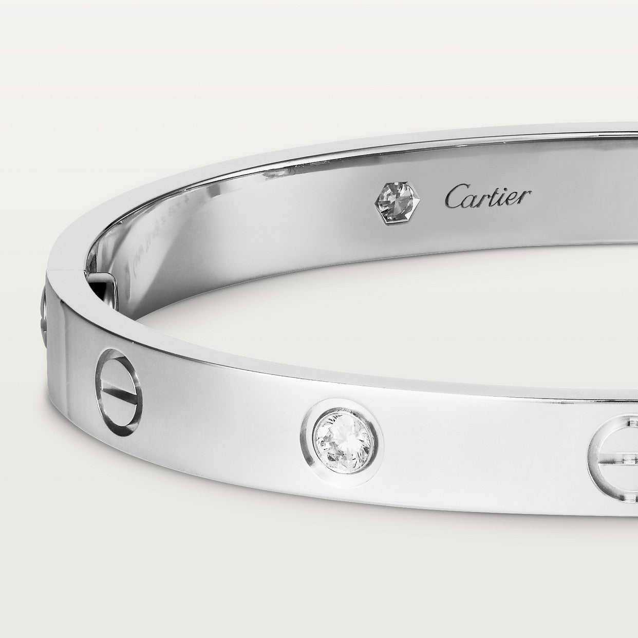 BRACELET CARTIER LOVE WHITE GOLD 4 DIAMONDS