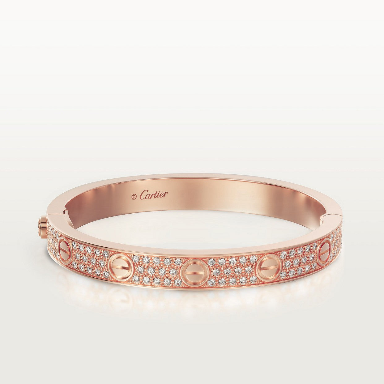 BRACELET CARTIER LOVE MODÉLE CLASSIQUE PAVÉ ROSE GOLD