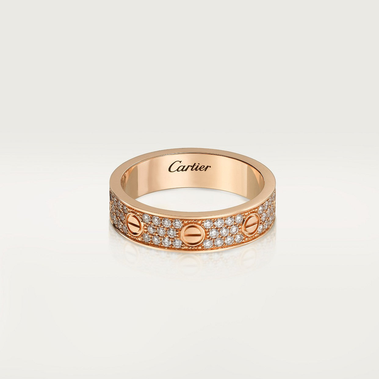 BAGUE CARTIER LOVE PAVÉE ROSE GOLD