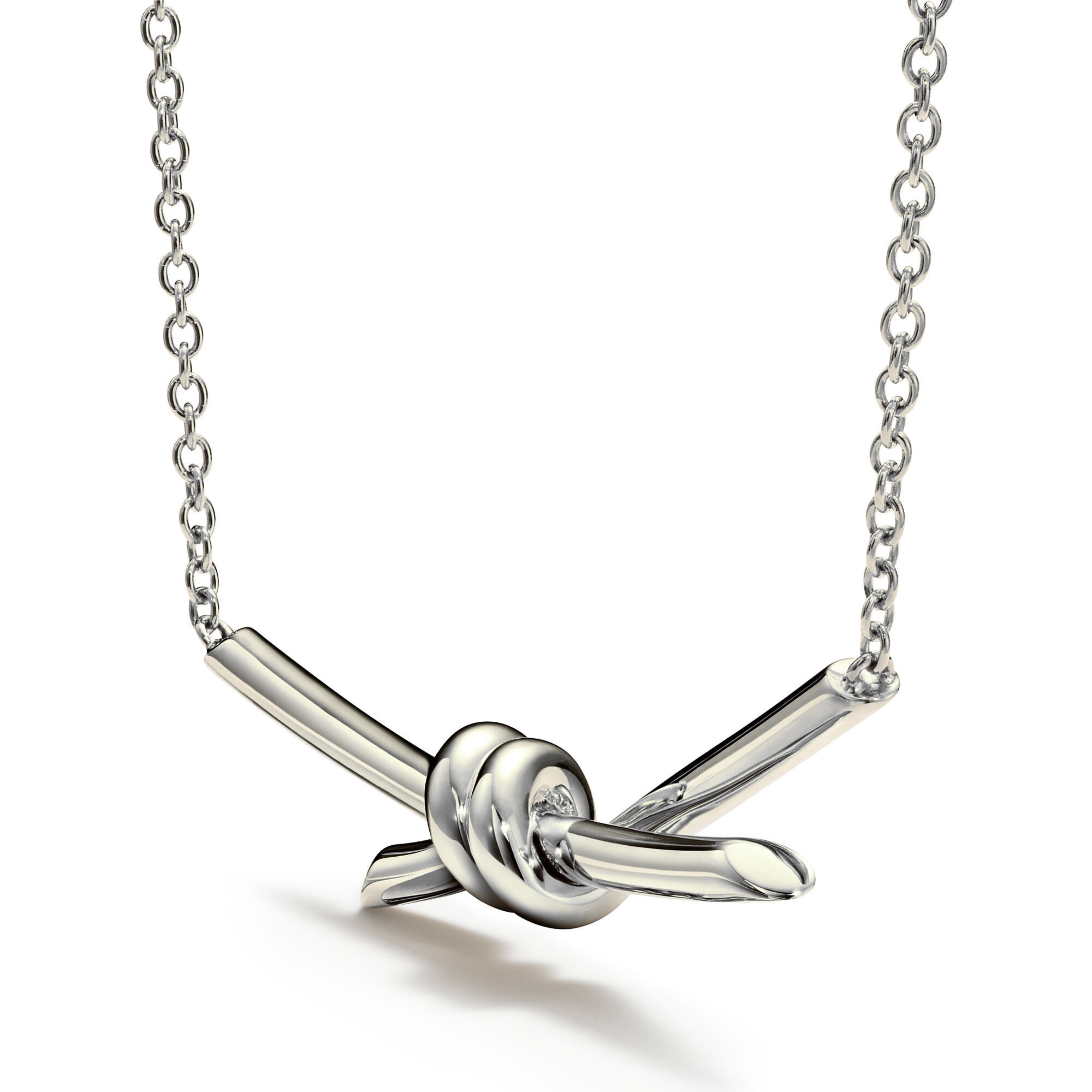 COLLIER TIFFANY & CO KNOT PENDENTIF WHITE GOLD