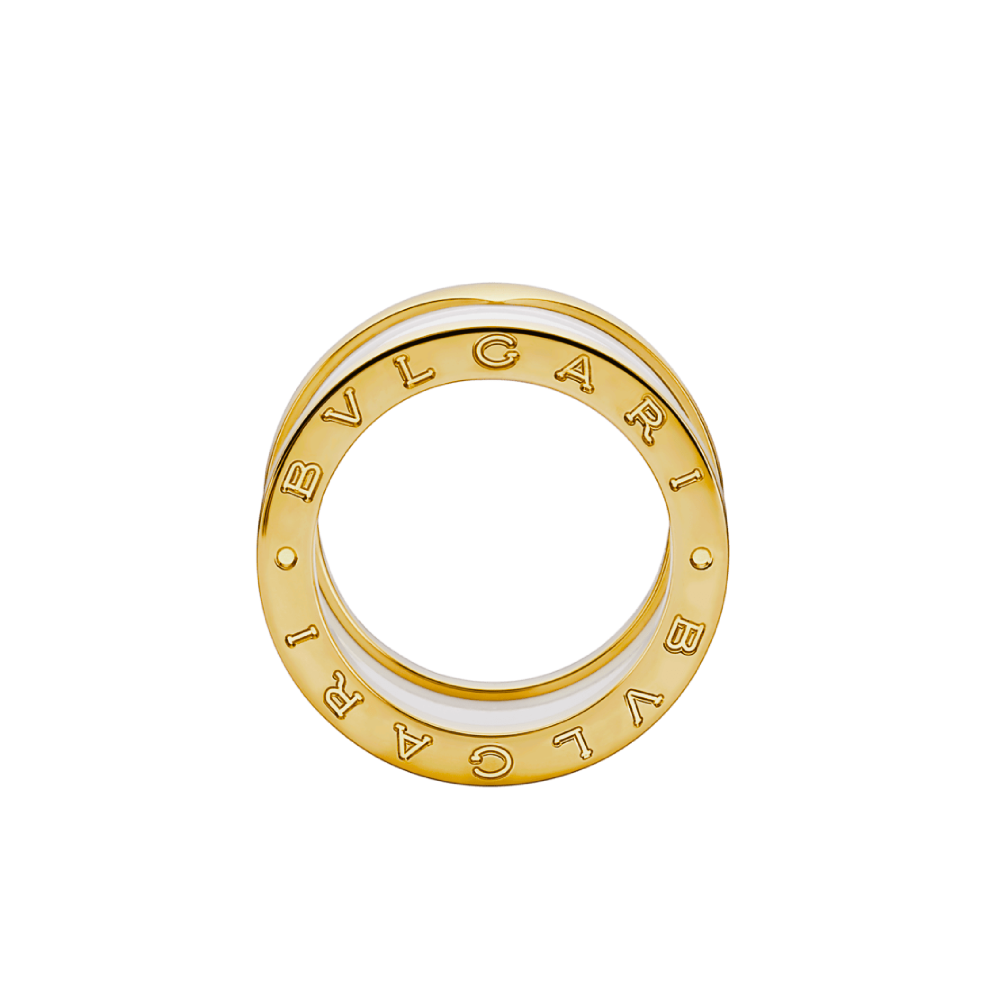 BAGUE BVLGARI B.ZERO1 CERAMIC BLANC GOLD
