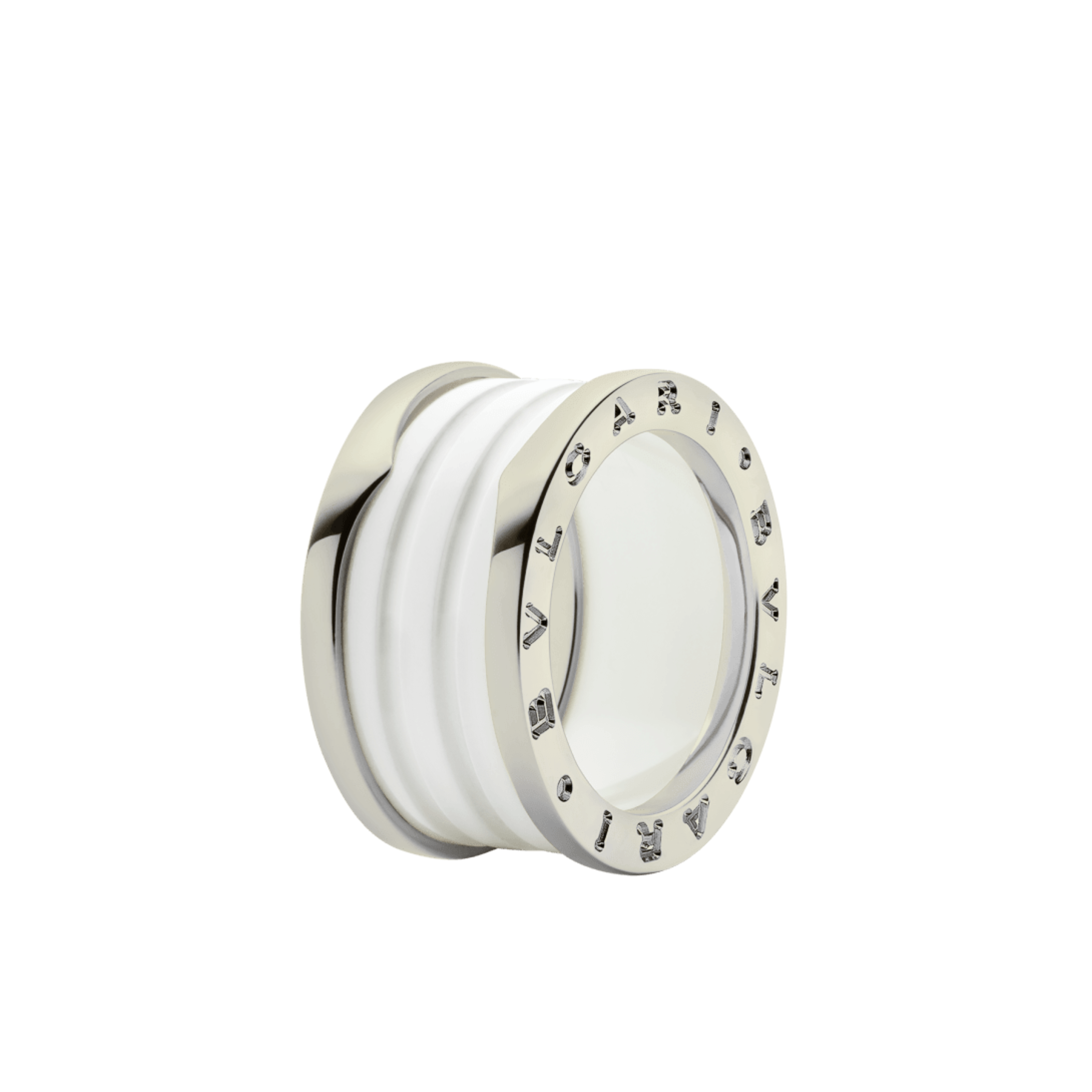 BAGUE BVLGARI B.ZERO1 CERAMIC BLANC WHITE GOLD