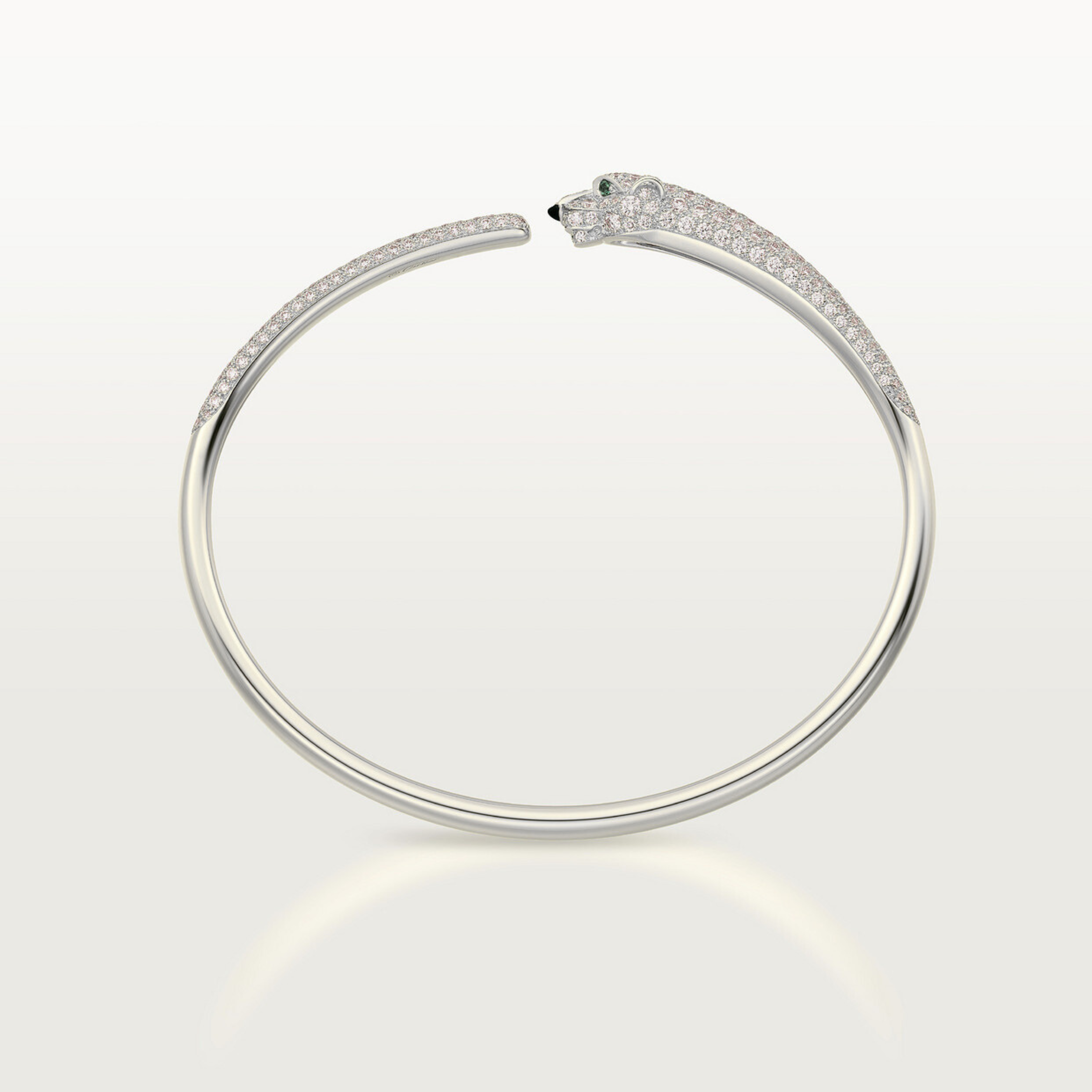 BRACELET PANTHERE PETIT MODELE SEMI PAVE WHITE GOLD