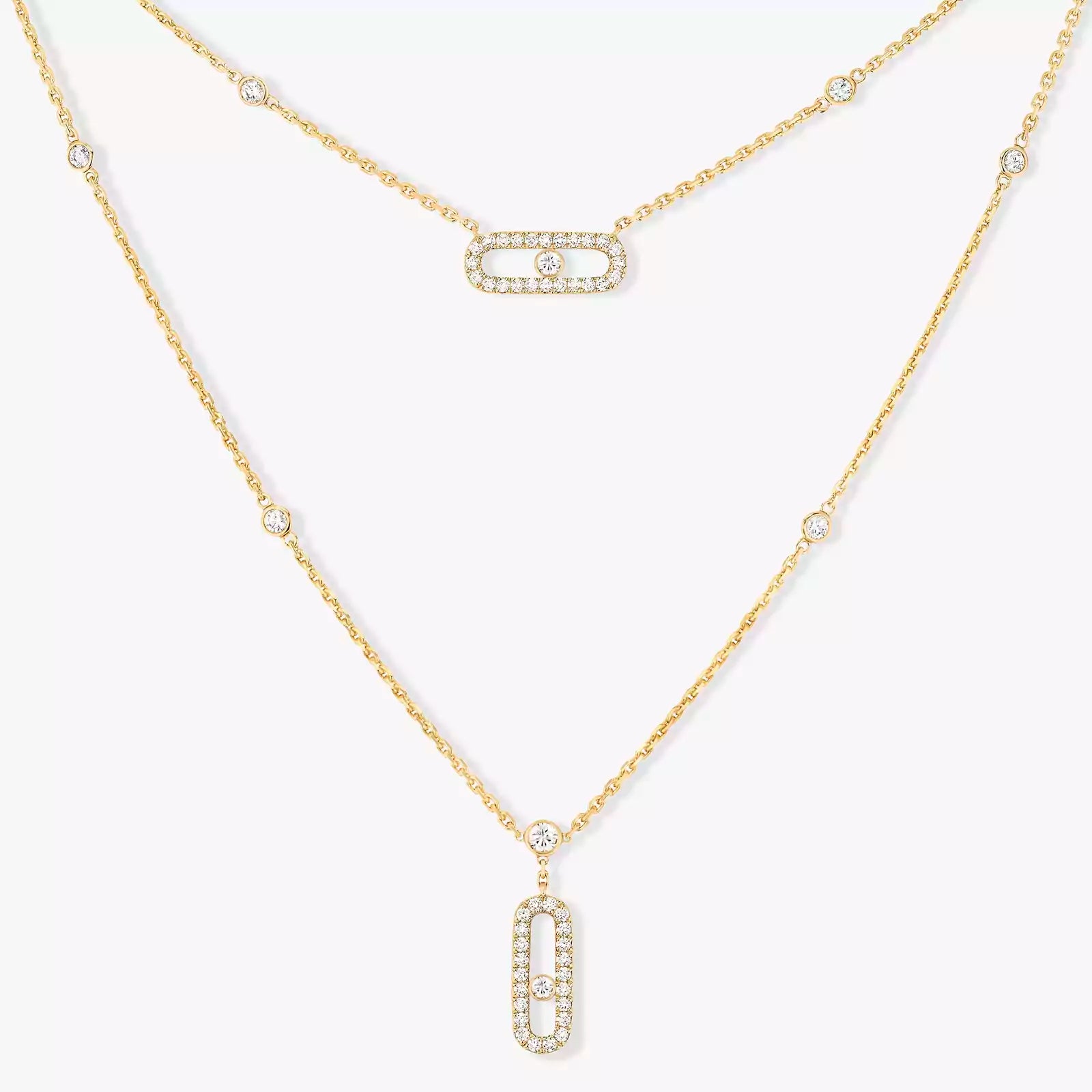 COLLIER MESSIKA MOVE UNO 2 ROWS PAVÉ GOLD