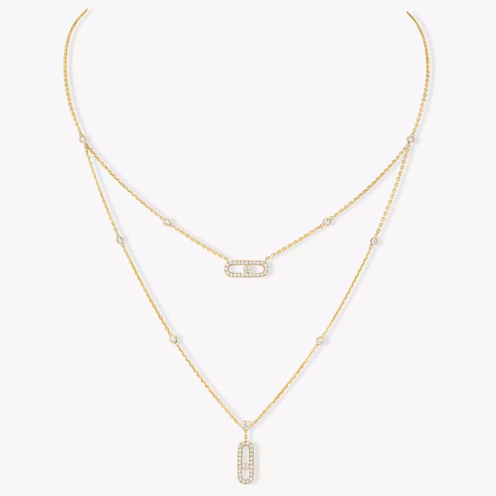 COLLIER MESSIKA MOVE UNO 2 ROWS PAVÉ GOLD