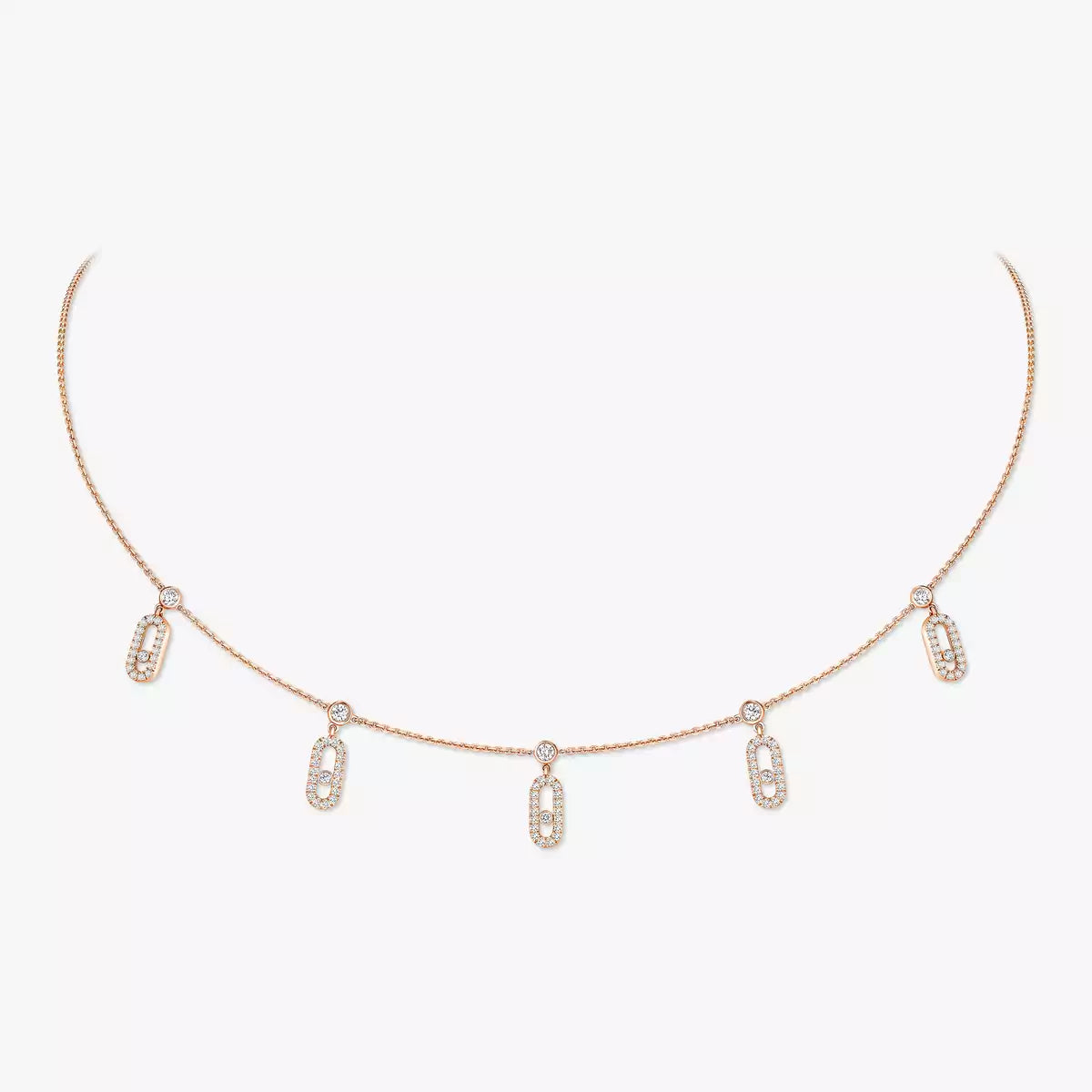 COLLIER MESSIKA CHOKER MOVE UNO PAMPILLE PAVE ROSE GOLD