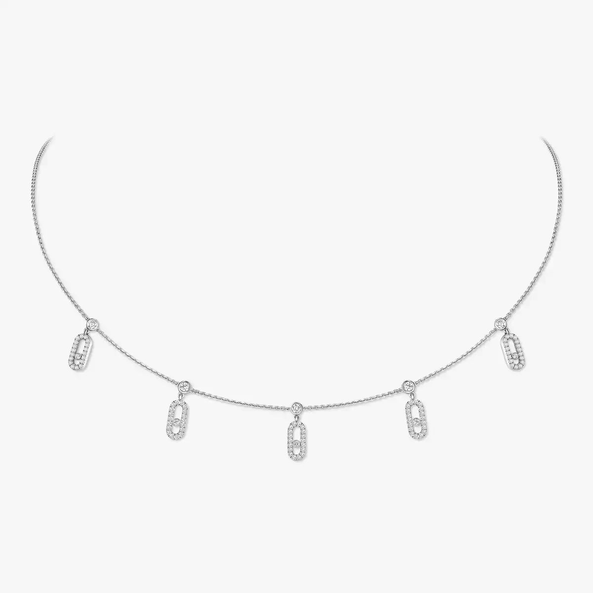 COLLIER MESSIKA CHOKER MOVE UNO PAMPILLE PAVE WHITE GOLD