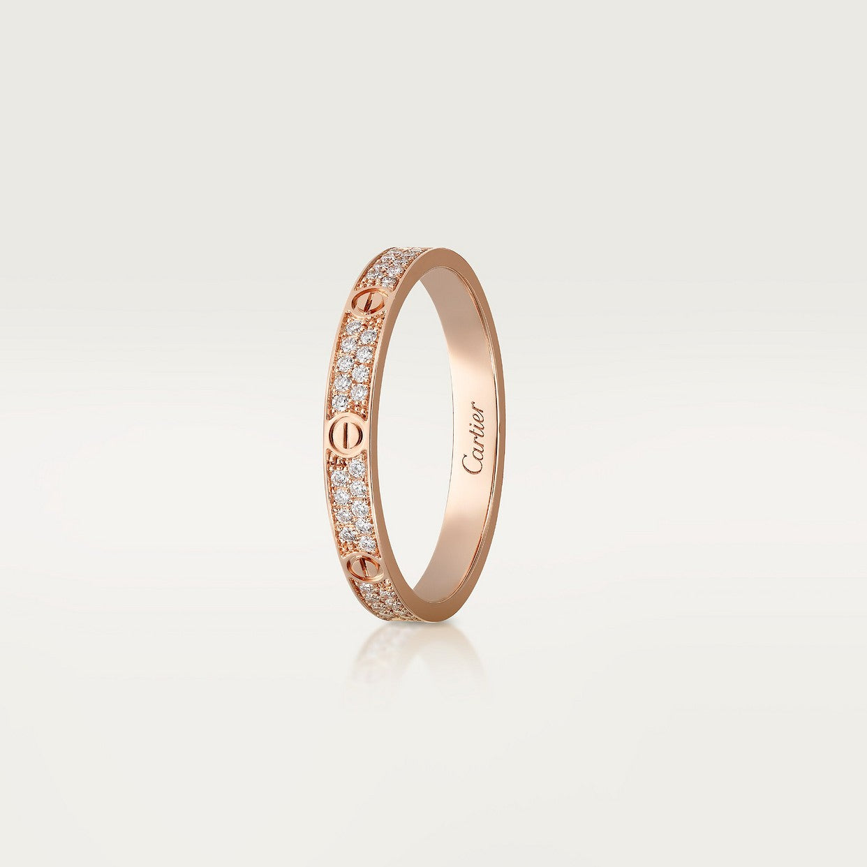 BAGUE CARTIER LOVE PETIT MODÈLE PAVÉ ROSE GOLD